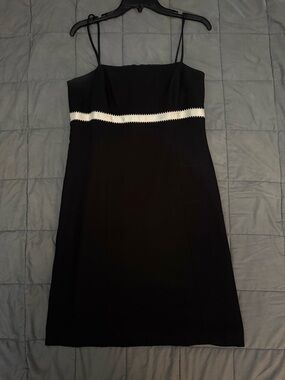 Ann Taylor black mini dress with white stripe, Size: 10P #party #formal